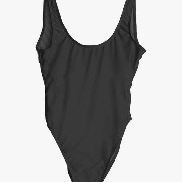 Black One Piece Swimsuit with Scoop Neckline S Brand New - Picture 5 of 6